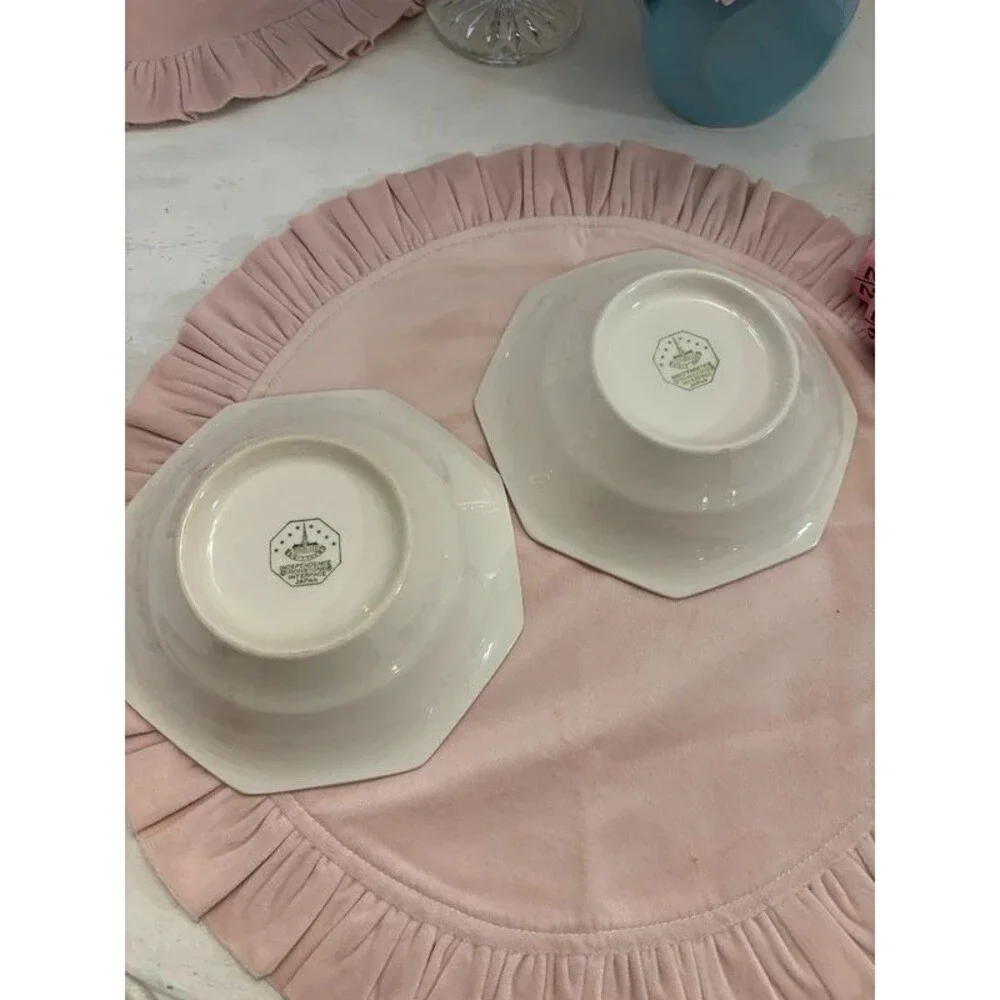 Vintage Pink Independence Ironstone Bowls